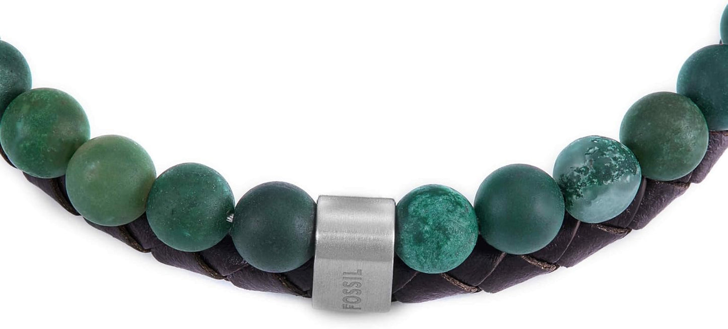 Fossil Men's Stainless Steel and Genuine Leather and/or Beaded Bracelet for Men