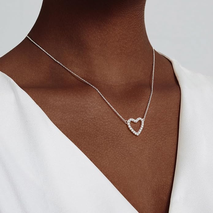 Airmb Heart Necklace for Women Gold/Silver Plated Trendy Heart Choker Lover Pendant Hypoallergenic Fashion Gold/Silver Necklace for Women Love Jewelry Gift for Women Girlfriend