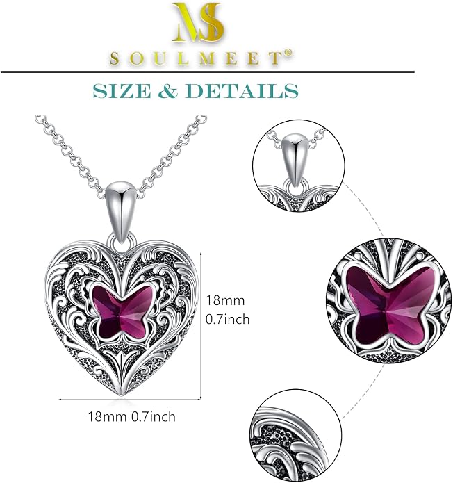 SOULMEET Personalized Silver Locket Necklace That Holds Pictures Photo Keep Someone Near to You, Memorial Custom Lockets Necklaces Letters Engraving for His Her