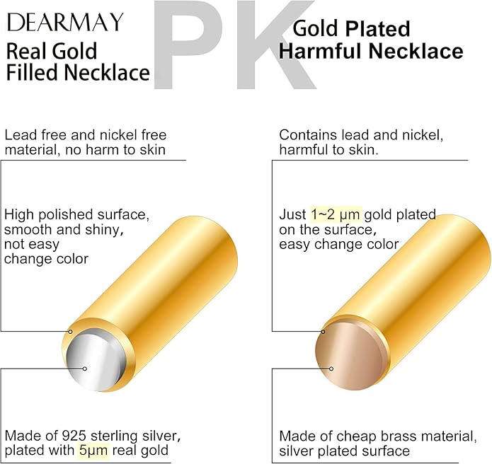 DEARMAY 14K Gold Plated Herringbone Necklaces for Women, Dainty Gold Snake Choker Chain Non Tarnish Trendy Simple Thin & Chunky Options Neckalce 1.5/3/5/6/8mm Chain Jewelry for Gifts