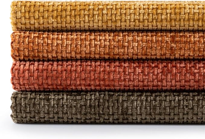 MIULEE Pack of 4 Orange/Yellow Couch Throw Pillow Covers 20x20 Inch Halloween Soft Decorative Chenille Pillows Farmhouse Accent Cushions for Boho Fall Home Decor Sofa Bedroom Living Room
