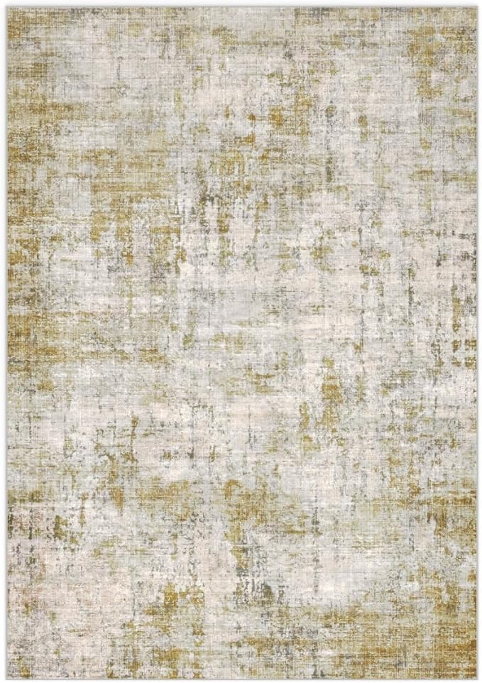 3x5 Area Rugs Washable Living Room Rug-No Slip Soft Carpets Modern Abstract Indoor Floor Stain Resistant Carpet for Bedroom Dining Room Farmhouse Nursery Home Office Tan