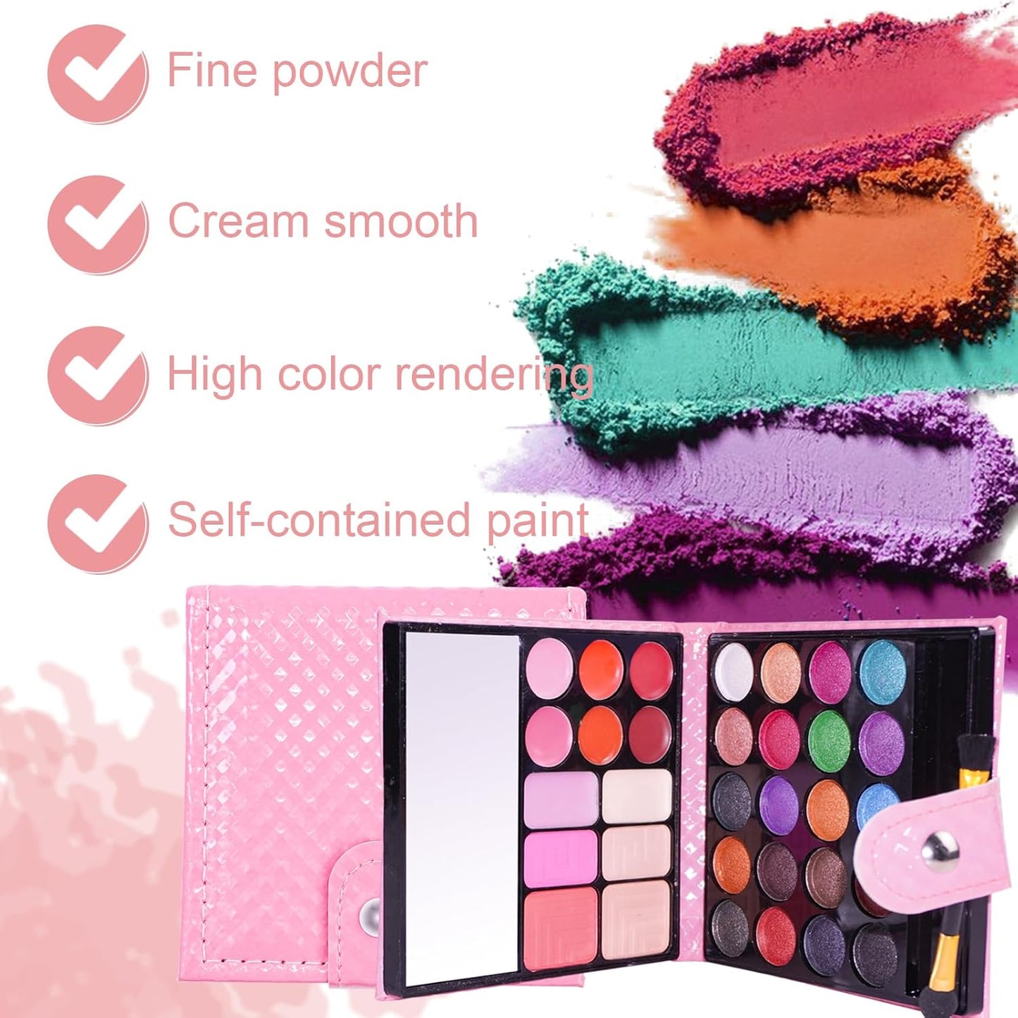 All-in-one Holiday Makeup Gift Set | Full Makeup Kit for Women Essential Starter Bundle Include 20 Highly Pigmented Shimmer Eyeshadow Palette,3 Blush,3 Face Powder, 6 Lipgloss, Brush