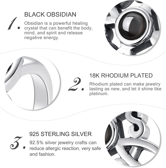 Vito 925 Sterling Silver Adjustable Open Spoon Ring for Women Men, Lotus Sunflower Snake Spoon Band Rings Feather Hug Witches Knot Inspirational Jewelry Gift for Wife