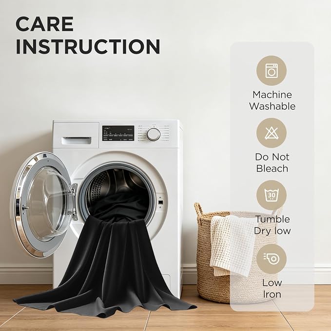 Joydeco Blackout Curtains for Bedroom, Black Out Curtains 108 Inch Long, Room Darkening Noise Reducing Wrinkle-Free Drapes, 108'' Long Drapes for Living Room 2 Panels (W52 x L108 Inch)