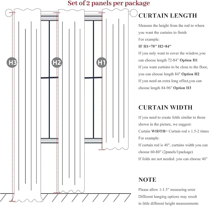 Curtains 100 Inch Length Wide Pleated Blackout Curtain for Sliding Glass Door,Farmhouse Natural Linen Thick Thermal for Summer Heat/Sound Noise Reducing Heavy Large Window Drapes (100"Wx108"Lx2Panels)