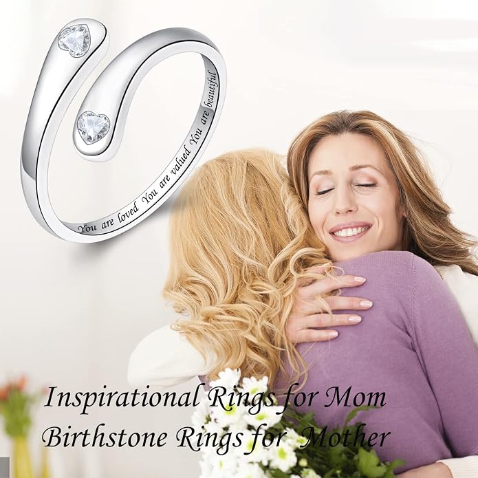 Fookduoduo 925 Sterling Silver Ring Inspirational Jewelry adjustable Wrap Open Rings for Women