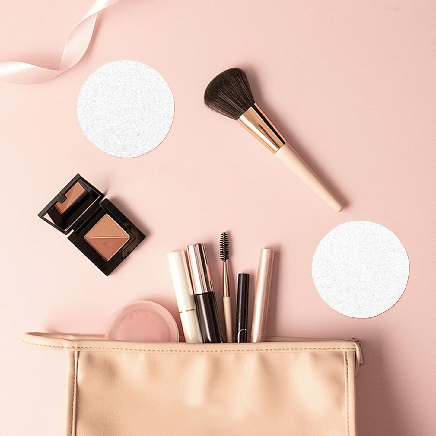 100 Count Compressed Facial Sponges 100% Natural Cellulose Eco-Friendly Makeup Sponges for Gentle Cleansing, Exfoliating & Stubborn Makeup Removal Travel for Women (Round white)