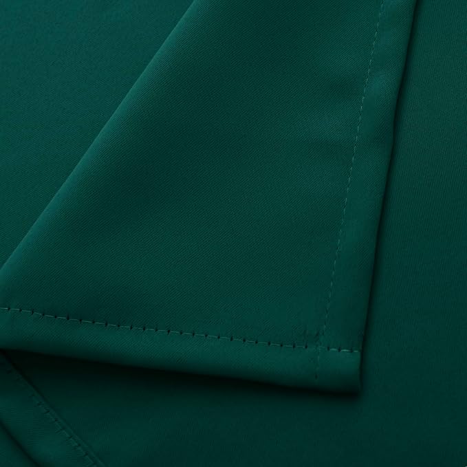 Hiasan RV Blackout Curtains for Bedroom, 52 x 30 Inches Long - Thermal Insulated & Energy Saving Window Curtains for Living Room, 2 Drape Panels Sewn with Tiebacks, Hunter Green