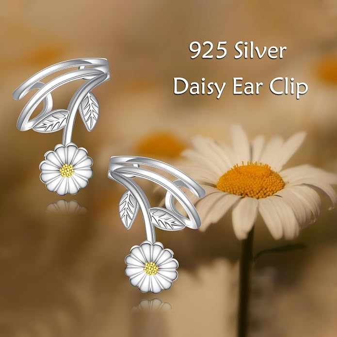 POPLYKE 925 Sterling Silver Ear Cuff Earrings for Women Climber Earrings No Piercing Jewelry Gift for Women