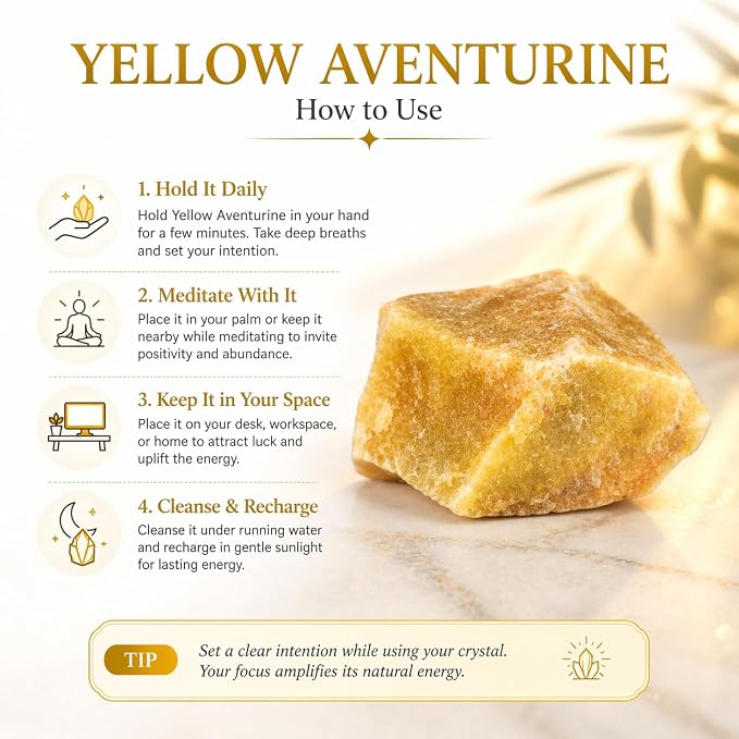 Large 1.25-2.0” Natural Yellow Aventurine Raw Crystals Stones for Meditation, Chakra, Reiki, Crystal Grid, Energy Work, Wire Wrapping, Tumbling & Spiritual Home Decor