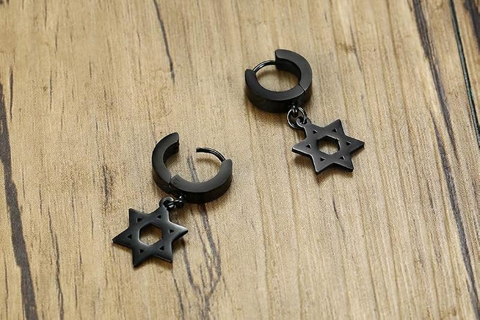 VNOX Unisex Vinatge Stainless Clip On Earrings Non Piercing Feather Charm Dangle Hinged Stud Earrings for Men Women Teen
