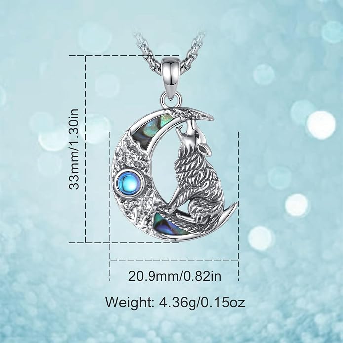 925 Sterling Silver Viking Wolf Mjolnir Necklace for Men Women, Viking Runes Wolf Tooth Witch Celtic Knot Amulet Protection Pendant Nordic Norse Mythology Jewelry Gift for Men Women