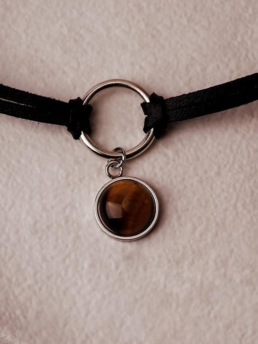 Sacina O Ring Crystal Choker, Black Choker, Boho Hippie Necklace, Gothic Necklace, Christmas Jewelry Gift for Women