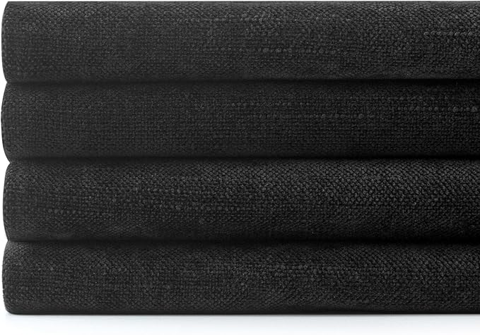 MIULEE Pack of 4 Fall Decorative Throw Pillow Covers 18x18 Inch Chenille Textured Throw Pillows Boho Farmhouse Rustic Cushion Covers Vintage Home Decor for Couch Sofa Bed Living Room,Black