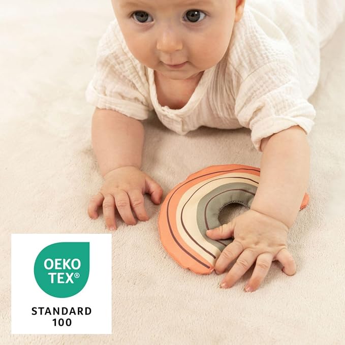 Hakuna Matte CloudSoft Baby Play Mat for Floor 40" x 60" Beige | Coral Velvet high-density foam Rug for Crawling & Cozy Play – Non-Slip, Water-Resistant, Easy-CareTummy Time Mat