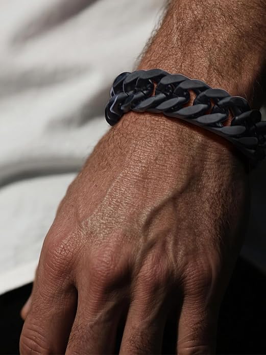Supcare Unique Anniversary Birthday Valentines Fathers Day Stainless Steel Cuban Link Bracelets for Men Him, To My Man Dad Husband Love Always Remember Wrist Chain Bracelet Jewelry Gifts