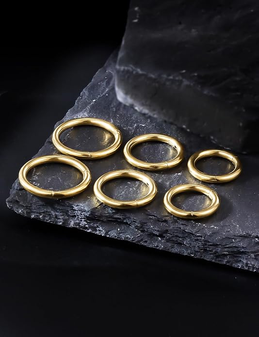 20G 18G 16G 14G 12G 10G 8G 6G 4G 2G Nose Rings Hoops 316l Surgical Steel Clicker Septum Lip Ring Tragus Helix Daith Rook Conch Snug Cartilage Lobe Earrings Hoop Piercing Jewelry For Women Men
