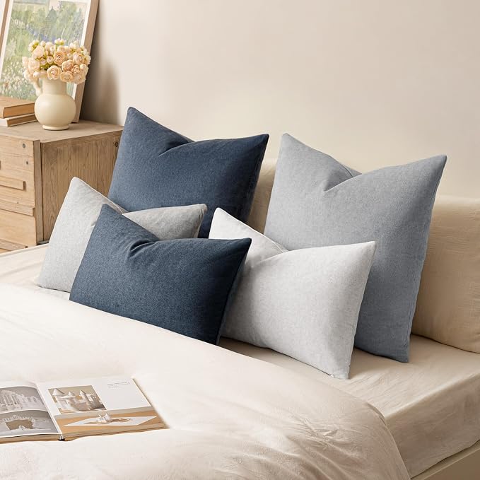 a moment Waterproof Throw Pillow Covers Set of 4,20x12 Inch Outdoor Stain Resistant Pet Friendly Pillowcases Cushion Covers for Patio Sofa and Living Room,Ocean's Dream