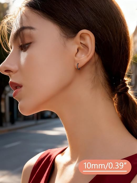 FaithHeart 925 Sterling Silver Huggie Hoop Earrings, Small Hoop Earring for Women, Silver/14K Gold/Black/Rose Gold Hypoallergenic Cartilage Earrings for Women 8/10/12/14/16/18/20mm
