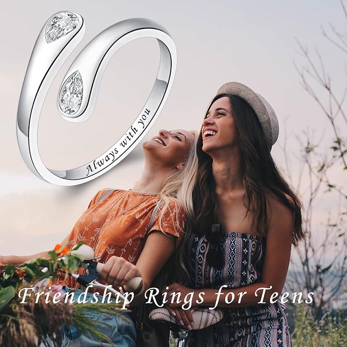 Fookduoduo 925 Sterling Silver Ring Inspirational Jewelry adjustable Wrap Open Rings for Women