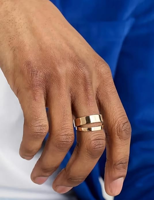 NOKMIT 1mm 3mm 5mm 14K Gold Filled Rings Set for Women Girls Dainty Cute Stacking Stackable Thumb Pinky Bands Non Tarnish Comfort Fit Size 5 to 10
