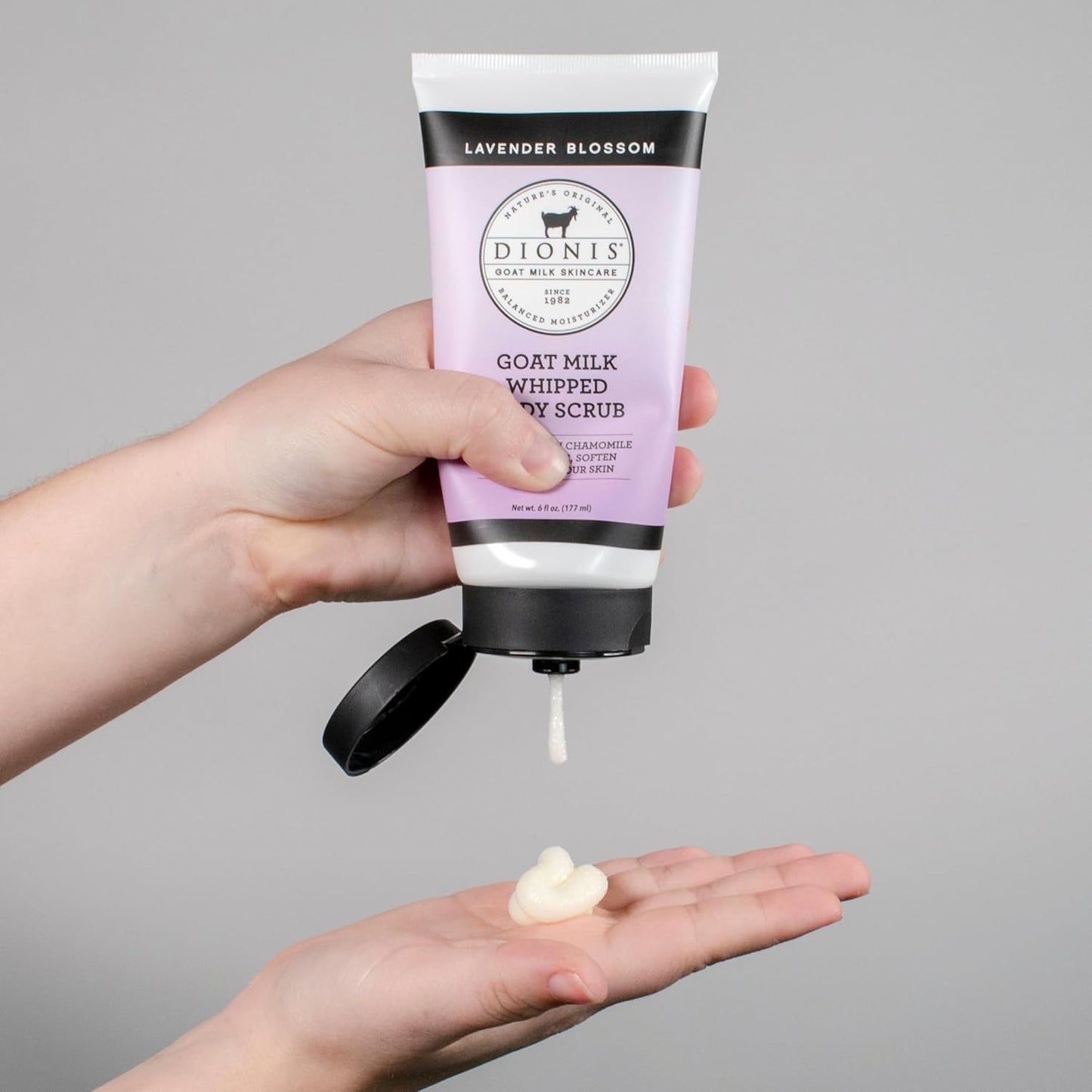 Dionis Goat Milk Skincare Lavender Scented Whipped Body Scrub & Lotion Gift Set - Gentle Chamomile Blended Exfoliating Sugar Scrub & Hydrating Body Cream Set, 6 oz & 8.5 oz