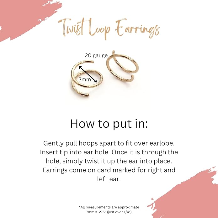 TINY Twist Huggie Hoop Earrings for Women, Gold or SIlver Double Hoop for Single Piercing, Dainty Everyday Earrings, Hypoallergenic Minimal Jewelry Gift for Her, 7mm
