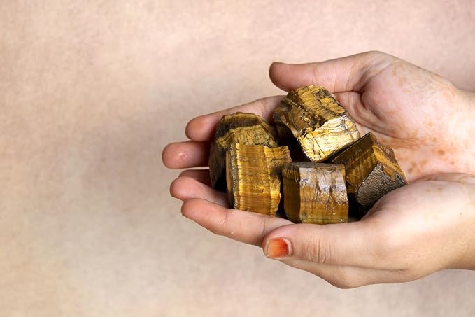 Large 1.25-2.0” Natural Tiger Eye Raw Crystals Stones for Meditation, Chakra, Reiki, Crystal Grid, Energy Work, Wire Wrapping, Tumbling & Spiritual Home Decor