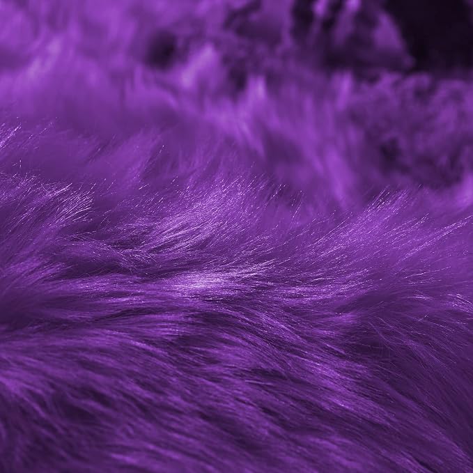 Goolela Purple Sheepskin Rug 2x6 Fluffy Fuzzy Furry Runner for Bedroom Bedside Faux Fur Soft Plush Sheepskin