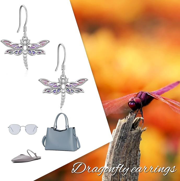 Butterflygold/Cat/dog/Dragonfly/Orca/Bee/Amber/Axolotl/Toothless/Hedgehog/Dragon/Snake/Horse/Mushroom/Anime/Dragonfly Earring for Women Sterling Silver Animals Drop Earring Jewelry Hypoallergenic (silver-butterfly)