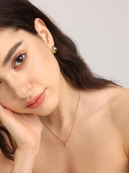 FRUMOS Gold Plated Necklace for Women, Dainty Layered Chain Necklace, Fashion Jewelry for Daily Wear