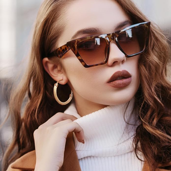 PROSTEEL 30/40/60/80/100mm Chunky Hoop Earrings For Women Gold Plated/Black Stainless Steel Hoops Earrings Statement Jewelry