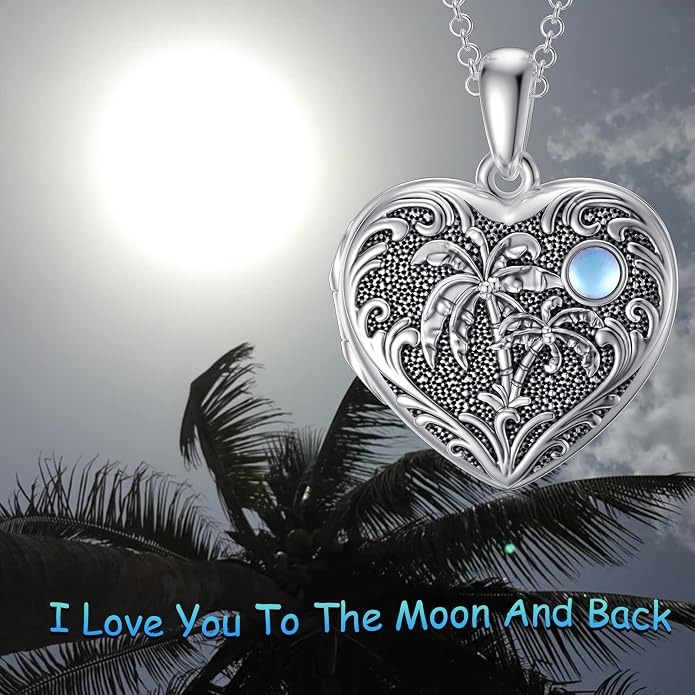 SOULMEET Personalized Silver Locket Necklace That Holds Pictures Photo Keep Someone Near to You, Memorial Custom Lockets Necklaces Letters Engraving for His Her