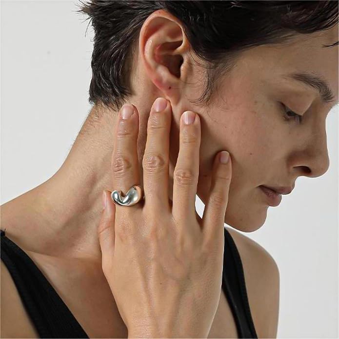 925 Sterling Silver Ring Minimalist Adjustable Rings Band Handmade Rings for Women Girls