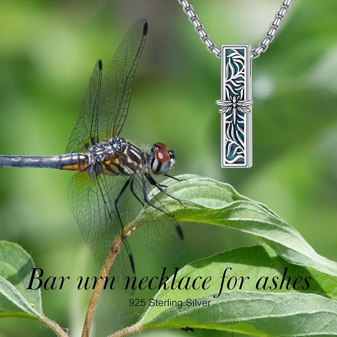 925 Sterling Silver Memorial Jewelry Urn Necklaces for Ashes, Photo Locket Necklace that Holds Picture