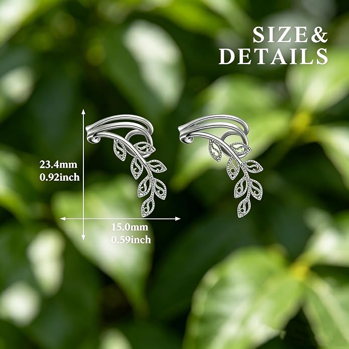 POPLYKE 925 Sterling Silver Ear Cuff Earrings for Women Climber Earrings No Piercing Jewelry Gift for Women