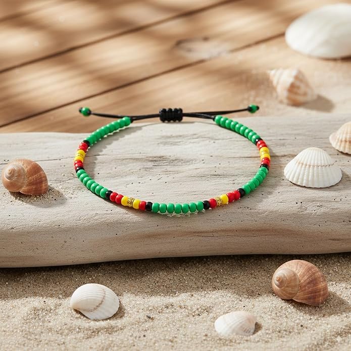 Anklets for Women, Handmade Colorful Beaded Adjustable Gemstone Anklet, Colorful Small Beads Hippie Foot Jewelry, Ankle Bracelet, Boho Style Waterproof, Gift Set with Box & Ribbon