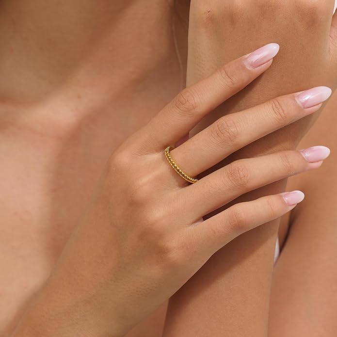 Birthstone Rings For Women, Silver Stackable Cubic Zirconia Stainless Steel Birth Stone Ring To My Daughter/Mom Birthday Unique Gifts Jewelry