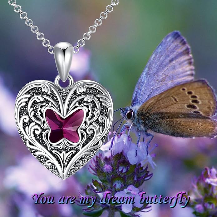 SOULMEET Personalized Silver Locket Necklace That Holds Pictures Photo Keep Someone Near to You, Memorial Custom Lockets Necklaces Letters Engraving for His Her