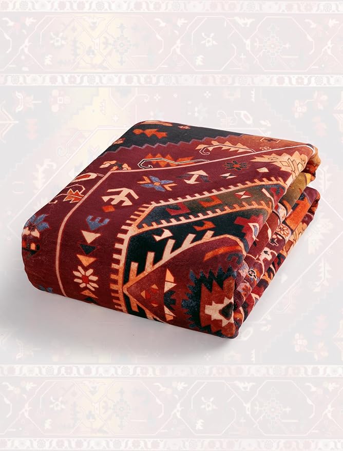 SERISSA Boho Washable Runner Rug, 2x6 Rug Runner Non-Slip Vintage Rustic Red Gold Hallway Kitchen Runner Rug Ultra Soft Print Distressed Floor Carpet Runner for Bedroom Bathroom Laundry Living Room