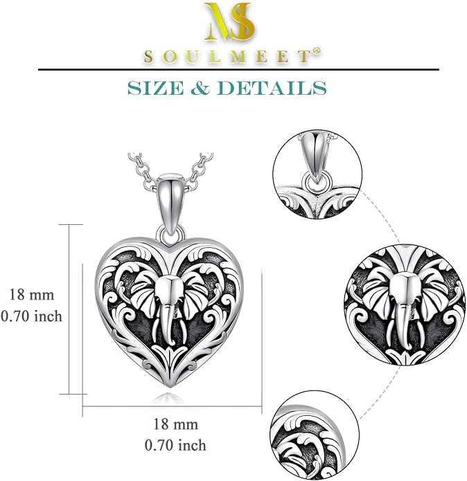 SOULMEET Personalized Silver Locket Necklace That Holds Pictures Photo Keep Someone Near to You, Memorial Custom Lockets Necklaces Letters Engraving for His Her
