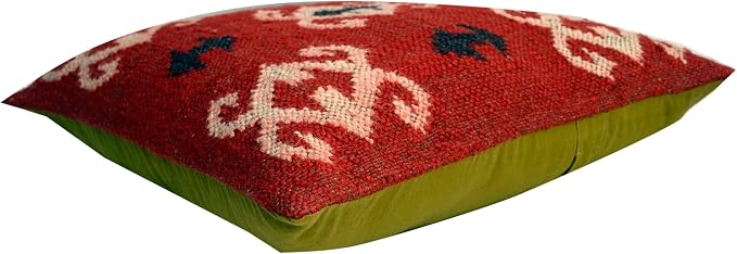Chouhan Rugs 4 PCS Set of Hand Woven Jute Kilim Cushion Cover Indian Vintage Pillows 18X18 Rug Boho Shams (Pattern 5)