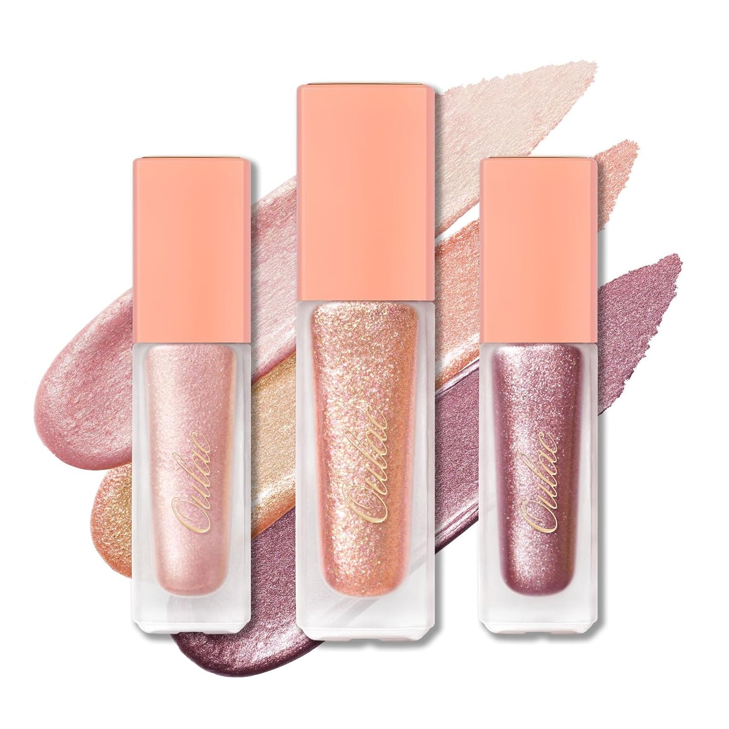 Oulac Liquid Glitter Eyeshadow Liquid Shimmer Eyeshadow Liquid Eyeliner Non-sticky One-Swipe Coverage with Quick-Drying Crease-resistant Formula Set 1