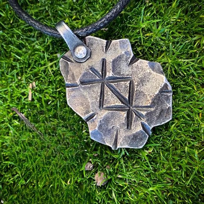 Protection Rune, Forged Iron Rune, Viking Rune, Rune Pendant, Bind Rune Pendant, Nordic Necklace Jwelery