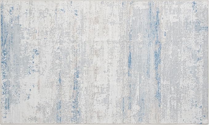Washable Rugs 3x5 Area Rugs for Living Room- Modern Abstract Rugs for Bedroom,Dining Room,Kids Room,Ultra Soft Low Pile Small Carpet with Non Slip Rubber Backing,Neutral Accent Nursery Rug