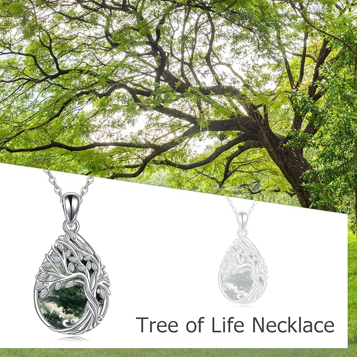 ONEFINITY Tree of Life Necklace 925 Sterling Silver Abalone Shell Celtic Knot Pendant Necklace for Women Jewelry
