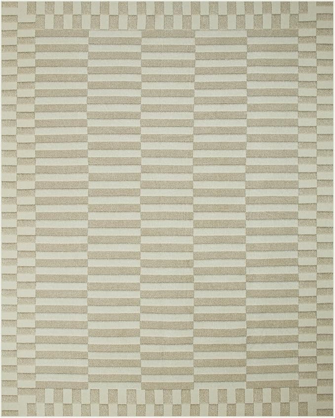 Washable Rugs 8x10 Area Rugs for Living Room,Bedroom,Dining Room-Neutral Morocco Rugs with Non Slip Backing,Large Soft Carpet for High-Traffic Areas Nursery Farmhouse Home Office (Beige Brown)