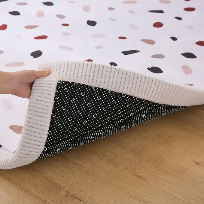 Hakuna Matte CloudSoft Baby Play Mat for Floor 60" x 80" Confetti | Coral Velvet high-density foam Rug for Crawling & Cozy Play – Non-Slip, Water-Resistant, Easy-CareTummy Time Mat