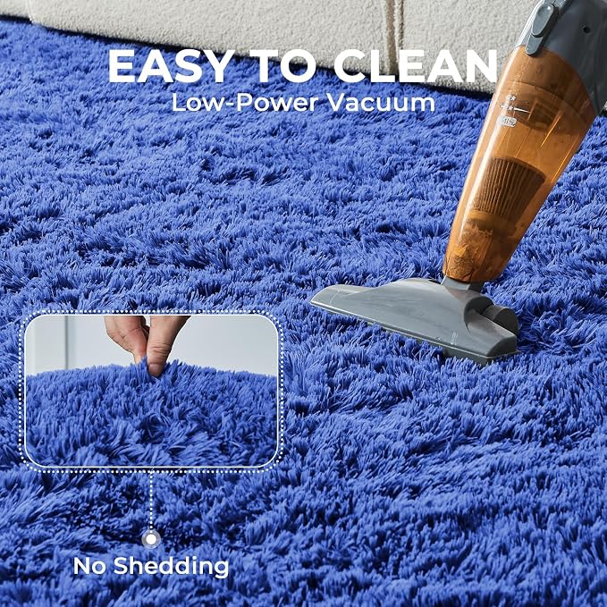 OPPODREAM 5x7 Royal Blue Rugs for Bedroom, Ultra-Soft Fluffy Area Rugs for Living Room, 5 x 7 Shag Carpet for Nursery, Kids, Girl, Boy, Baby, Plush, Fuzzy, Shaggy, Cute Home Decor